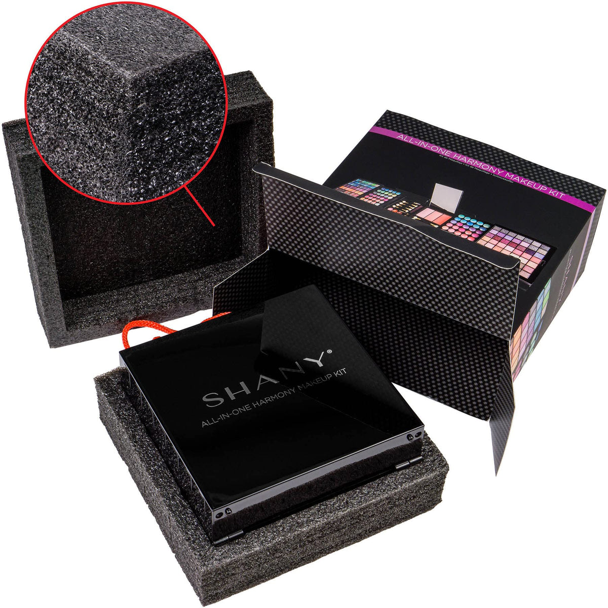 SHANY palette held in hand for scale showing travel-friendly portability benefit
