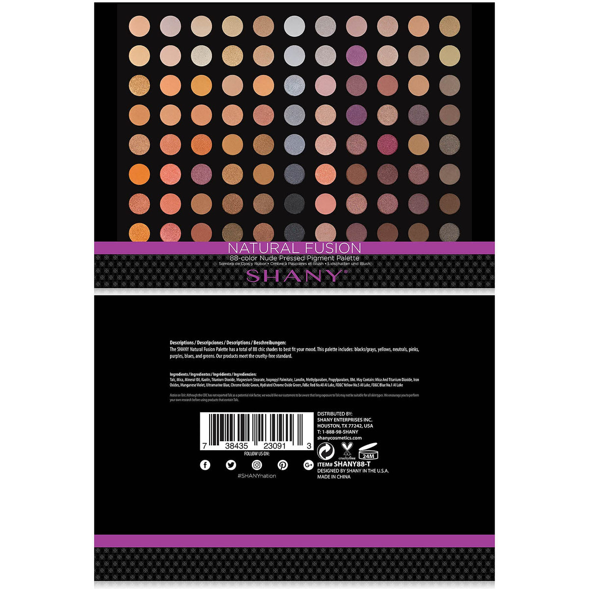 SHANY macro texture shot highlighting pigment payoff and smooth blendability