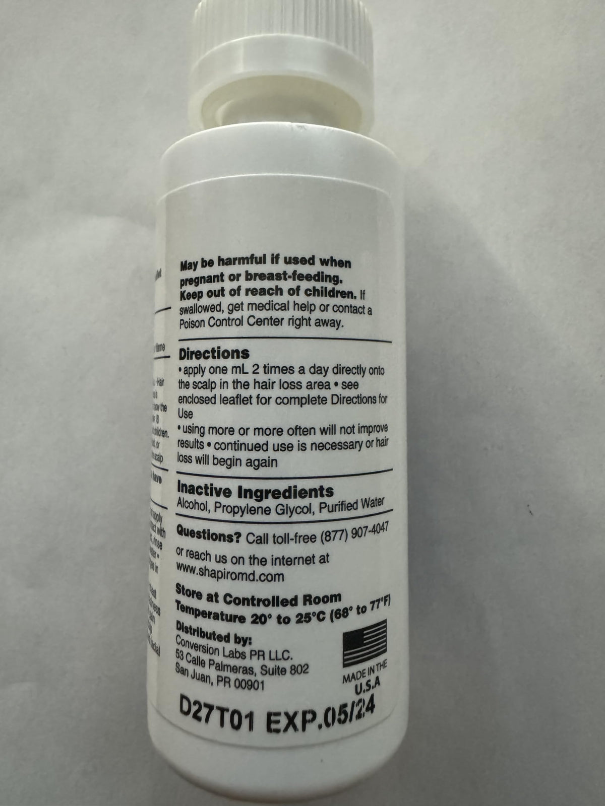 Shapiro MD box with instructions showing how to dose accurately