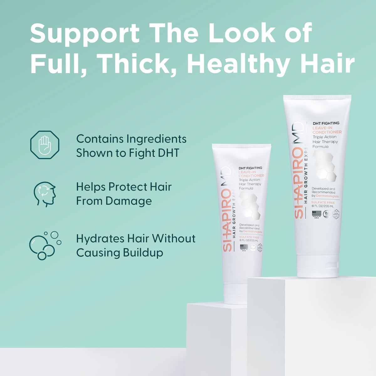 Shapiro MD close-up of creamy conditioner texture for lightweight hydration