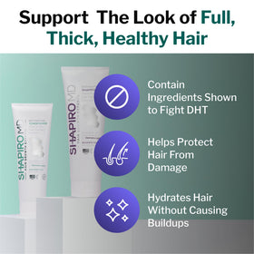 Shapiro MD conditioner close-up showing creamy formula that nourishes strands