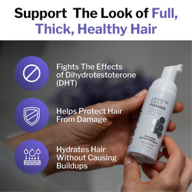 Shapiro MD foam texture on hand displaying lightweight absorbent formula that avoids buildup