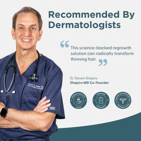 Shapiro MD in use on scalp illustrating targeted application to thinning areas
