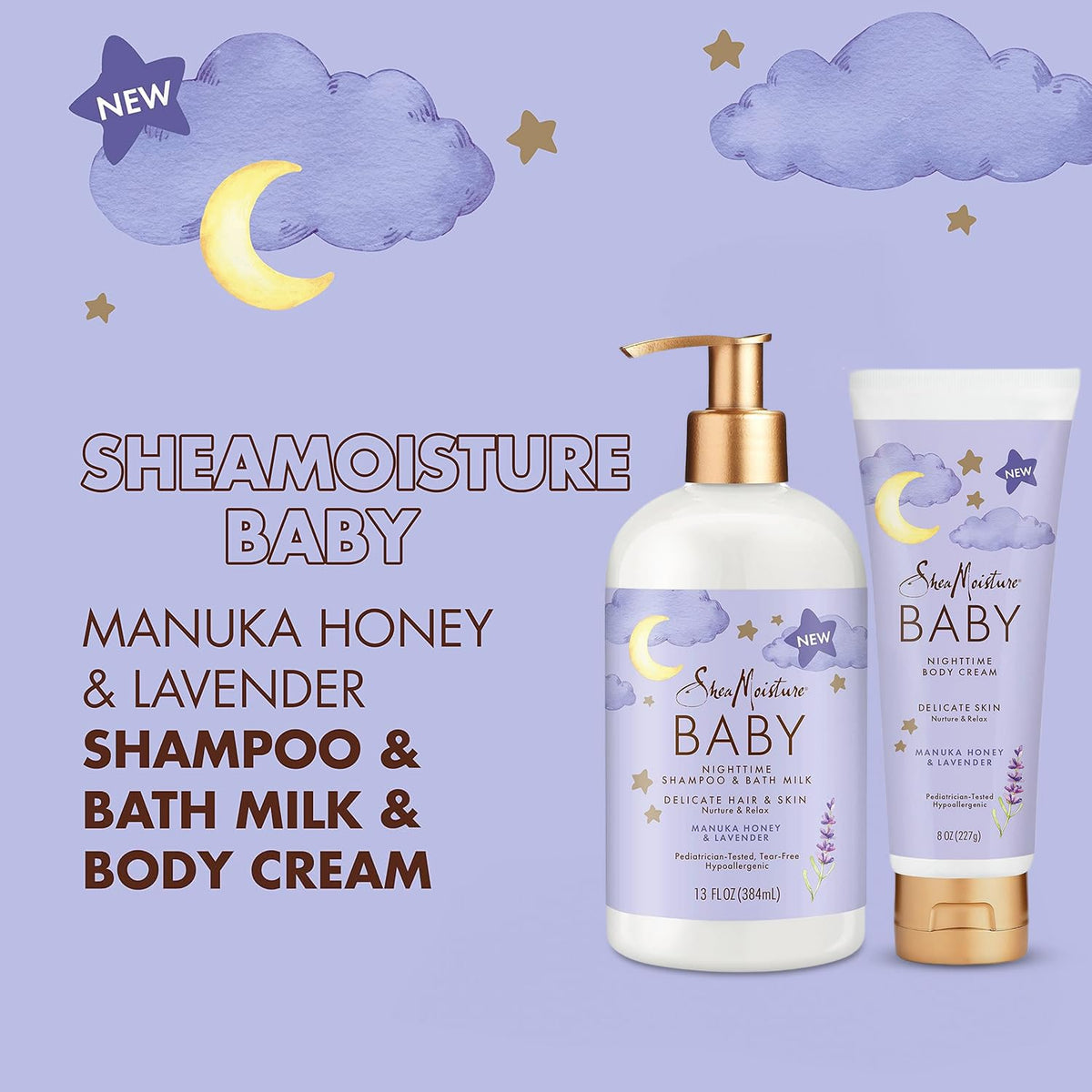 Shea Moisture baby bath in use with caregiver illustrating soothing bedtime routine