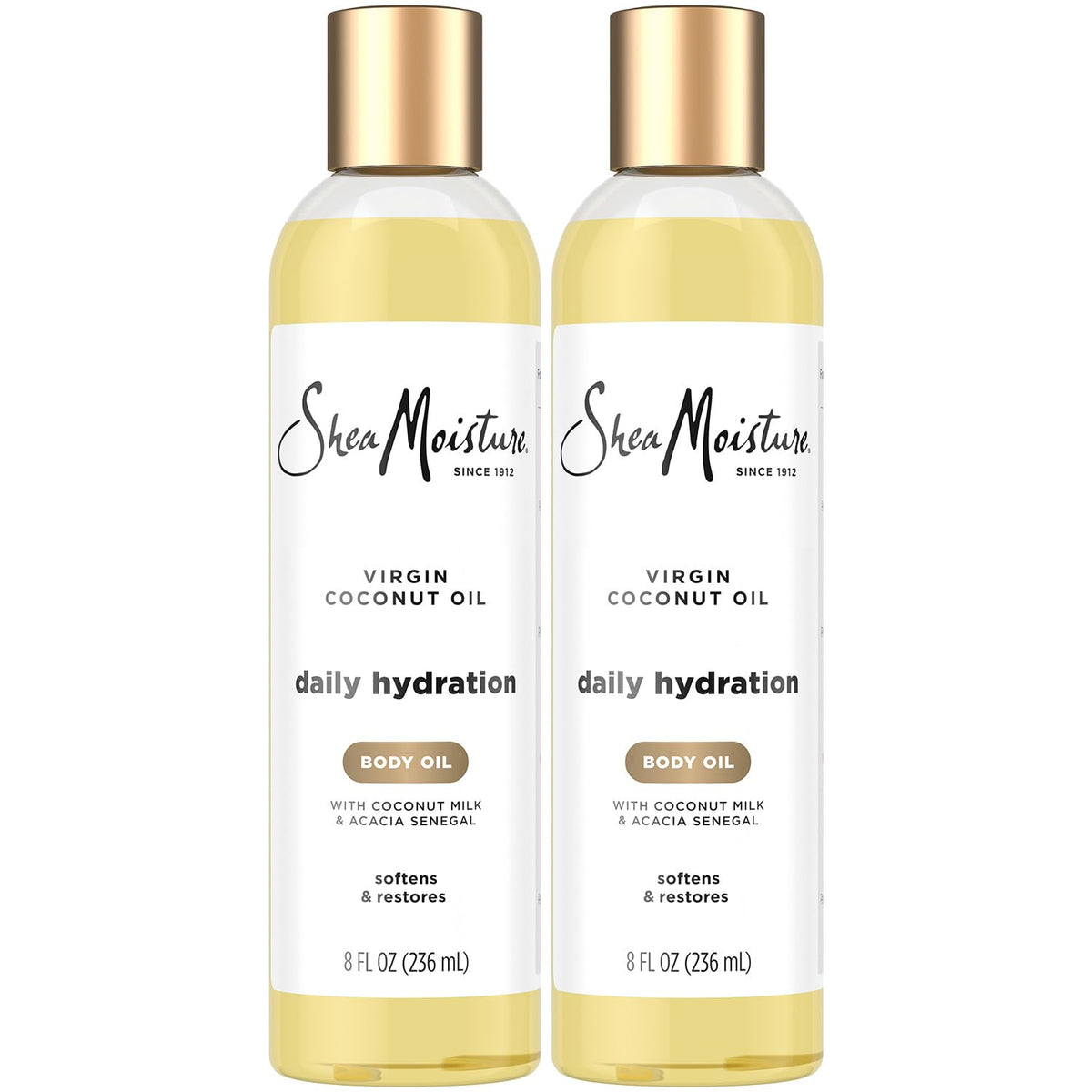 Shea Moisture front packaging showing bottle and brand benefits