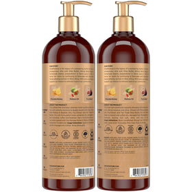 Shea Moisture label close-up highlighting Manuka honey and Mafura oil