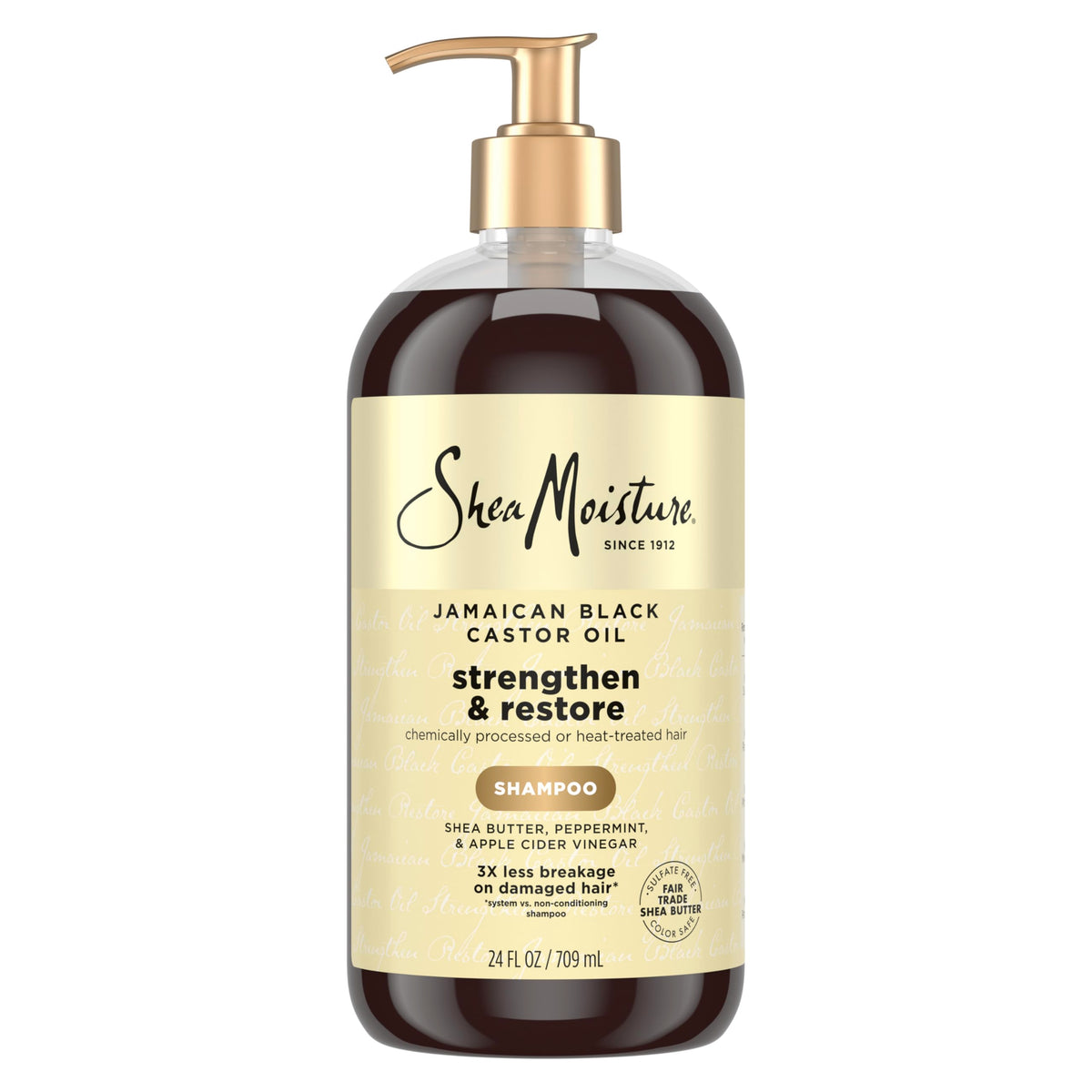 Shea Moisture front label showing product name and benefits