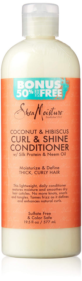 Shea Moisture bottle front packaging showing label and 19.5 fl oz size for easy identification and selection