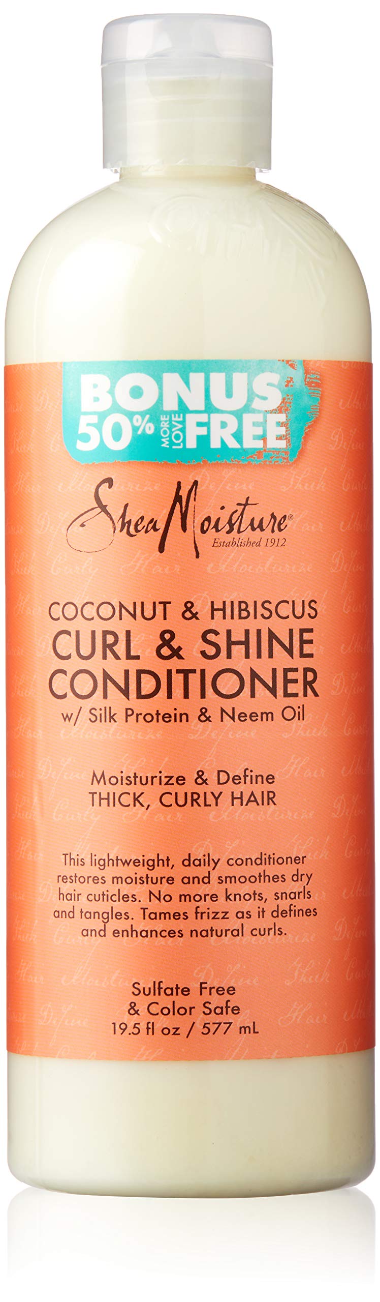 Shea Moisture bottle front packaging showing label and 19.5 fl oz size for easy identification and selection