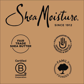 Shea Moisture styled bathroom shelf lifestyle shot for daily routine
