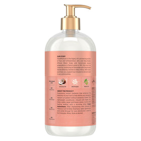 Shea Moisture pump dispenser close-up for easy one-handed use