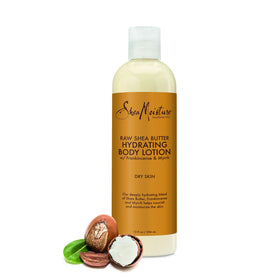 Shea Moisture on bathroom counter in lifestyle shot implying daily routine benefit