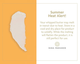 Top-down open jar of Shea Radiance revealing creamy interior and wholesome benefit