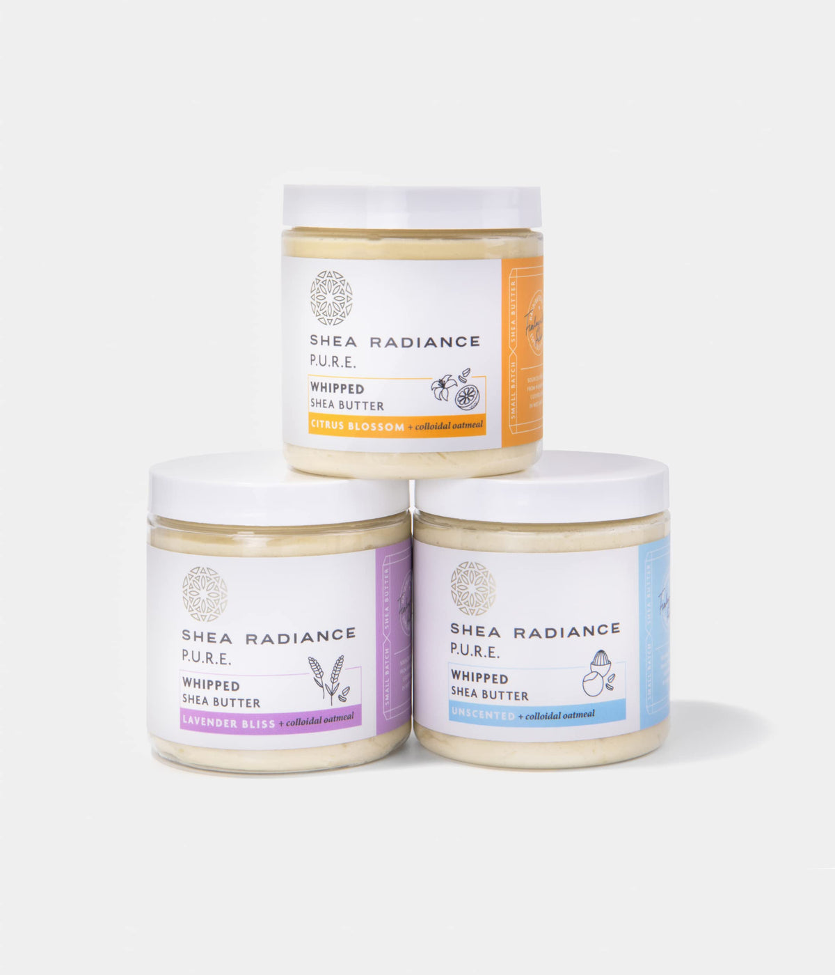 Shea Radiance 5 oz jar next to coin showing portable travel-friendly benefit