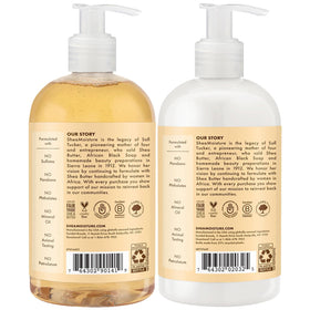 SheaMoisture close-up of product label highlighting pediatrician-tested gentle formula