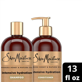 SheaMoisture before and after hair shot showing improved hydration and shine