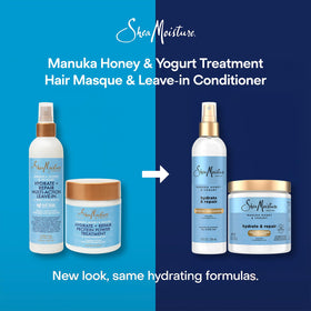 SheaMoisture before and after curly hair showing reduced frizz and shine