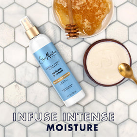 SheaMoisture bottle label highlighting ingredients and clean formulation benefit