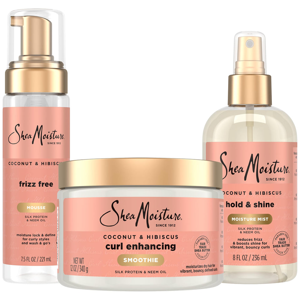 SheaMoisture bundle front packaging showing all three products and benefits
