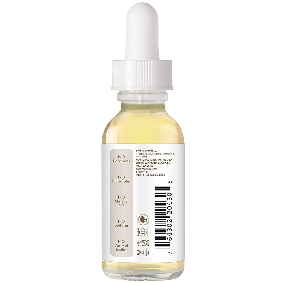 Shea Moisture close-up of oil texture highlighting lightweight absorption