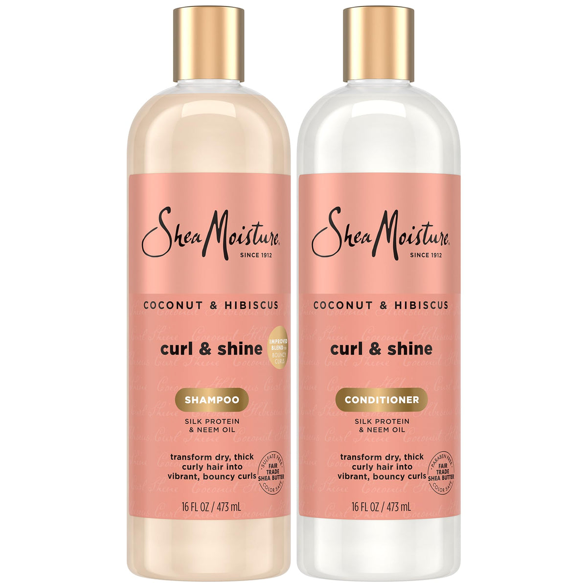 SheaMoisture front packaging showing updated coconut and hibiscus labels and scent