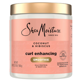 SheaMoisture front tub showing product packaging and confident curl definition