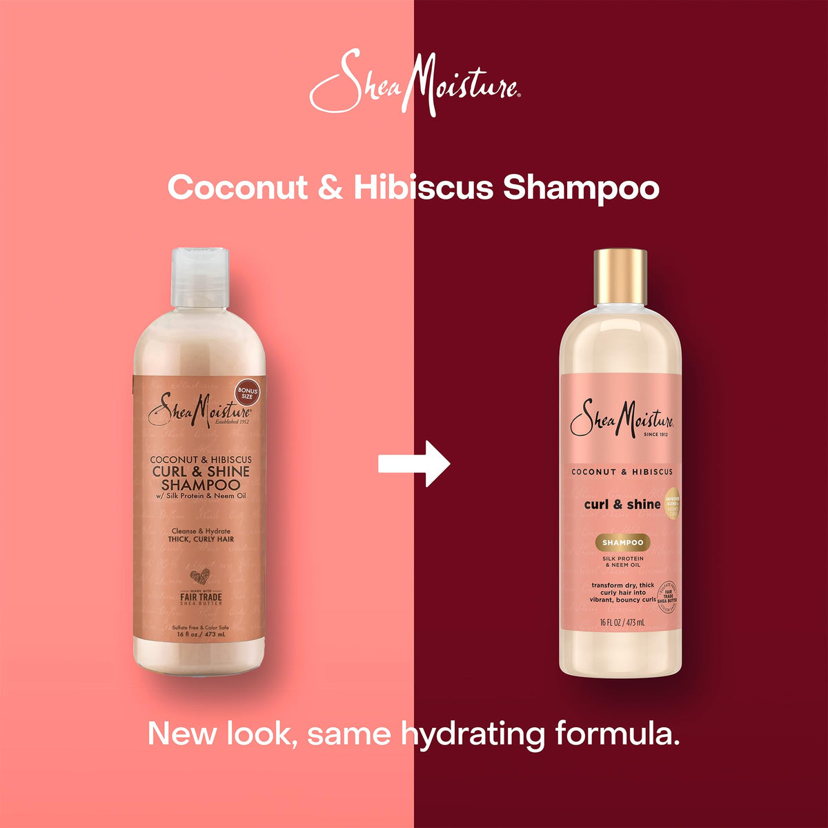 Shea Moisture 16 oz bottle next to everyday items to show true size