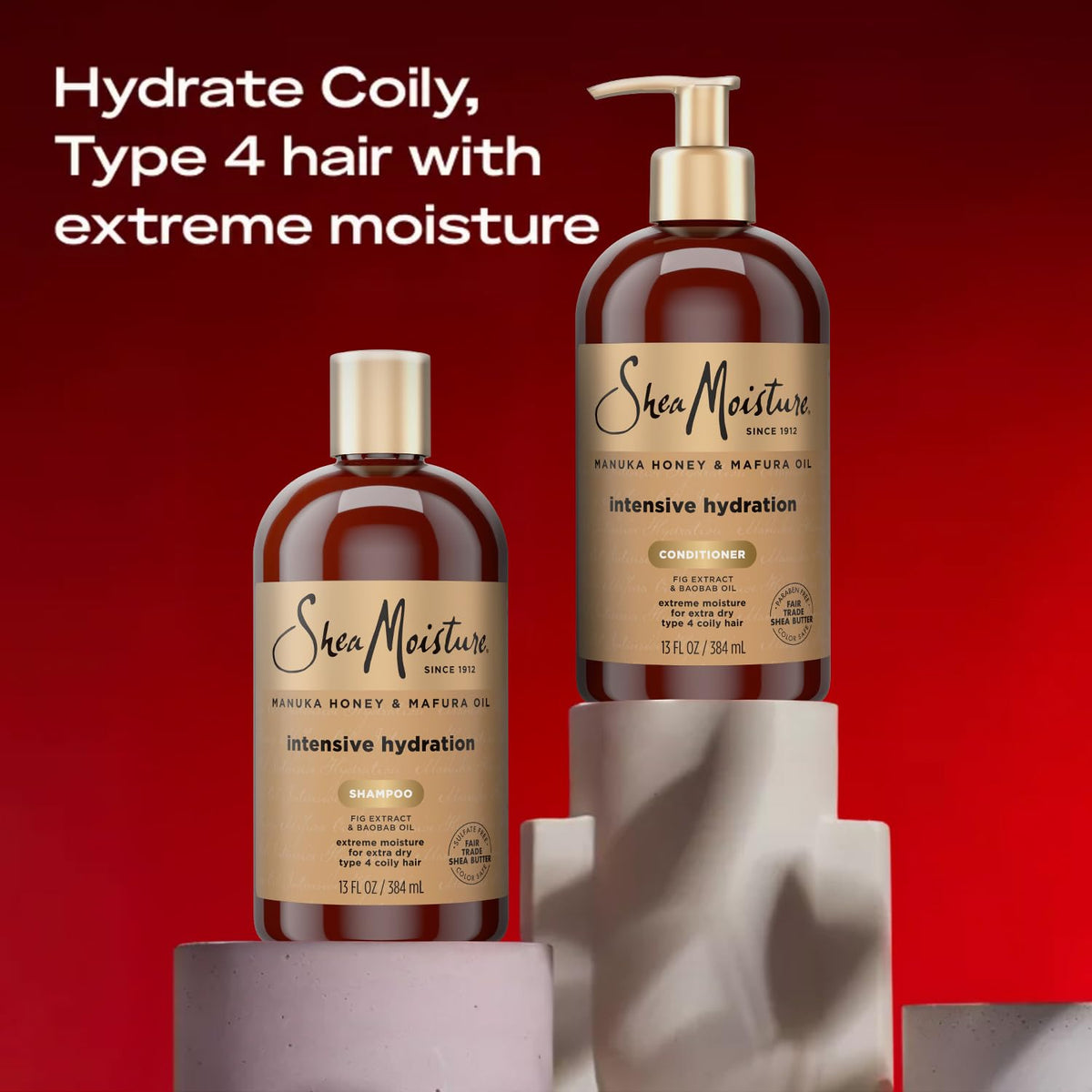 SheaMoisture conditioner close-up showing smooth texture for detangling benefits