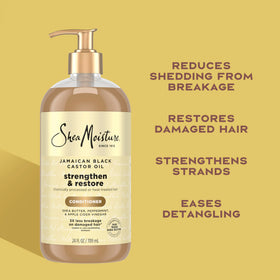 SheaMoisture conditioner being applied to damp hair for easier detangling