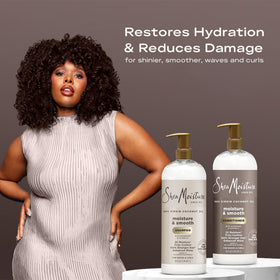 SheaMoisture conditioner slip demonstrated on wet hair easing detangling