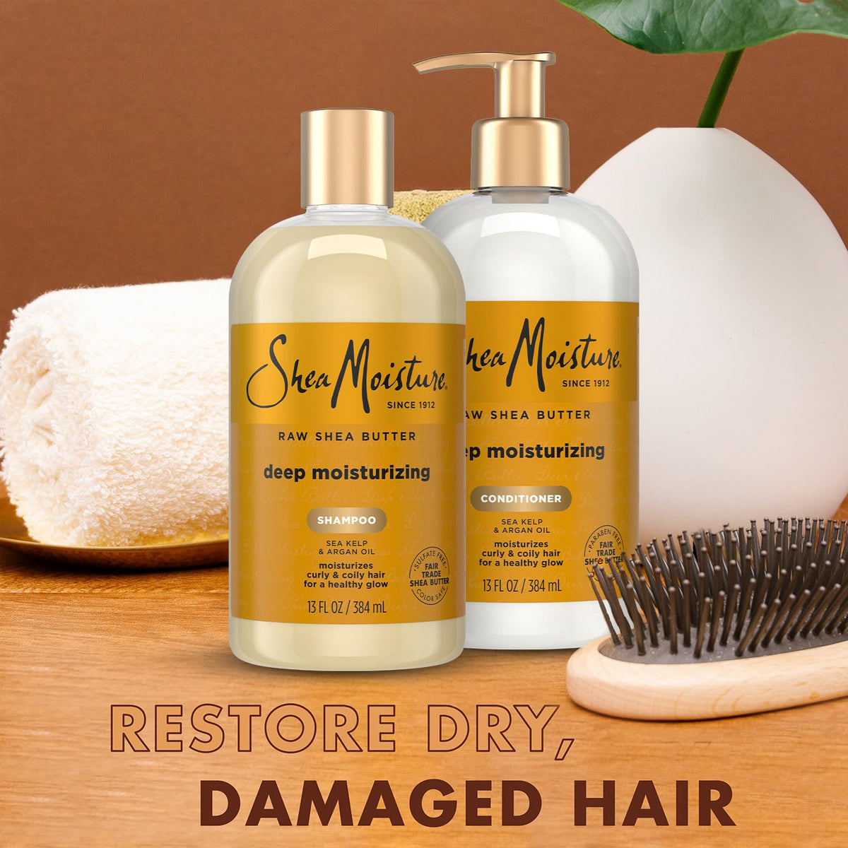 SheaMoisture conditioner texture close-up showing rich slip for detangling