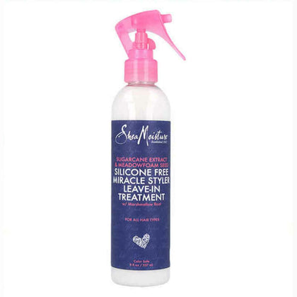 Shea Moisture front label showing sugarcane and meadowfoam benefits