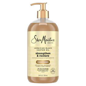 SheaMoisture front packaging showing 24 fl oz bottle and product purpose