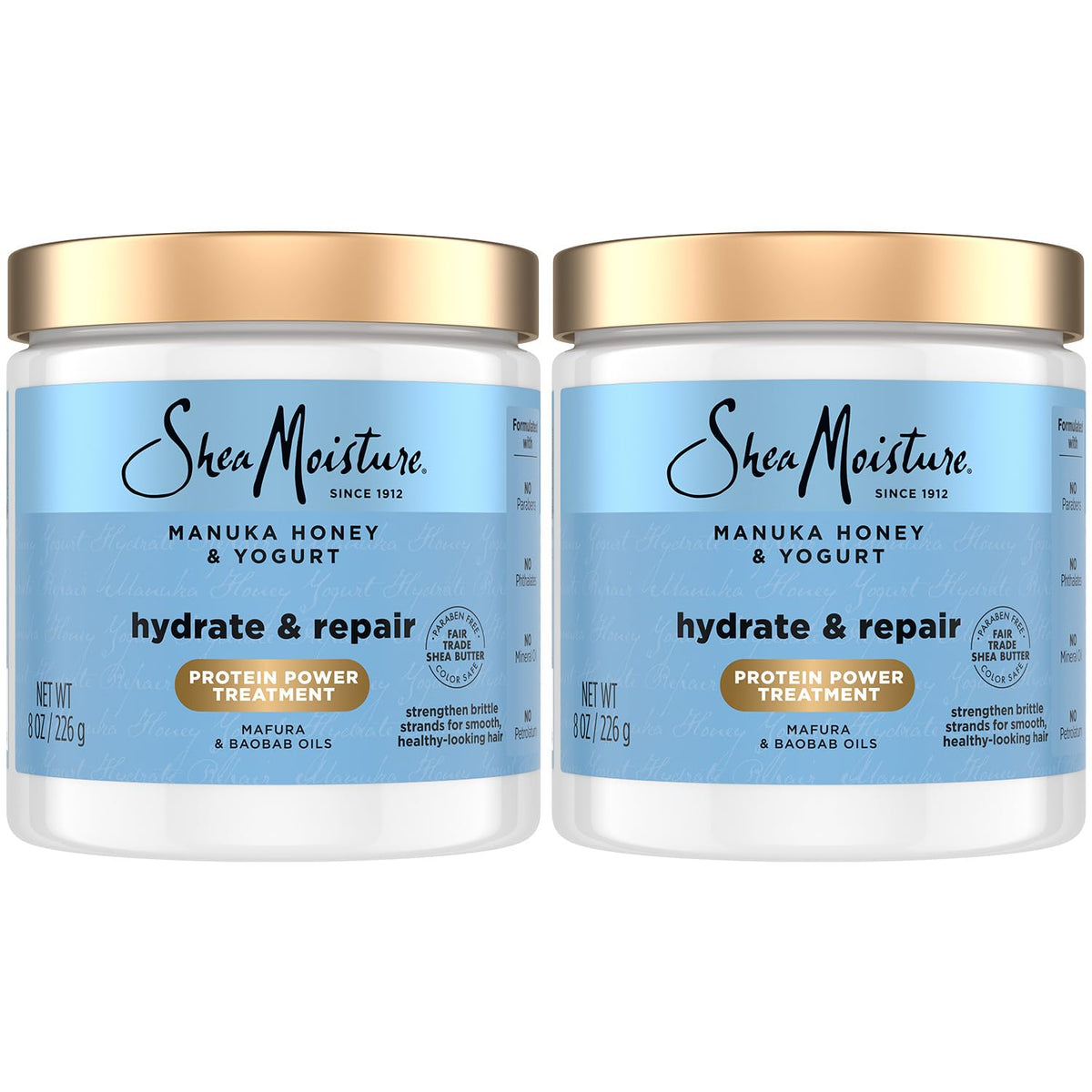 SheaMoisture front packaging showing Manuka Honey & Yogurt benefits