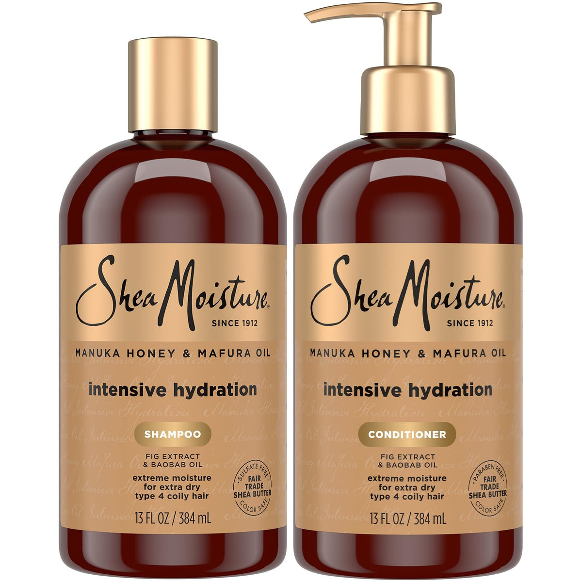 SheaMoisture front packaging showing manuka honey and mafura oil benefits