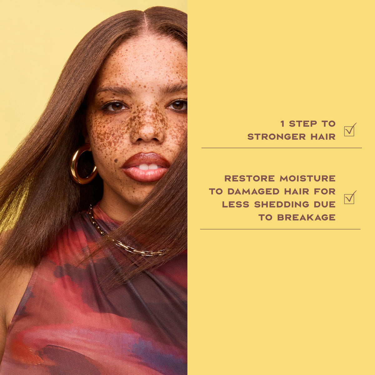 SheaMoisture before and after hair showing improved manageability and shine