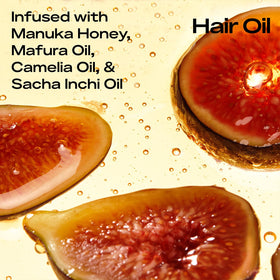 SheaMoisture applying oil to hair ends illustrating frizz control and sheen