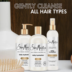 Close-up of coconut and shea butter ingredients emphasizing nourishing hydration