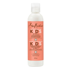 SheaMoisture kids 2‑in‑1 front packaging showing bottle and label, promotes gentle cleansing