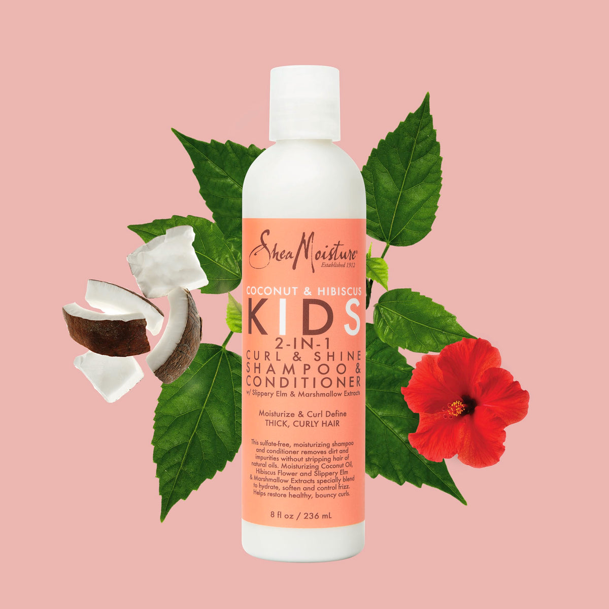 SheaMoisture product being poured to show creamy texture and slip for easier detangling