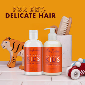 SheaMoisture kids conditioner texture squeezed showing creamy moisture benefit