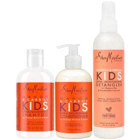 SheaMoisture kids front packaging showing trio and gentle formula benefit