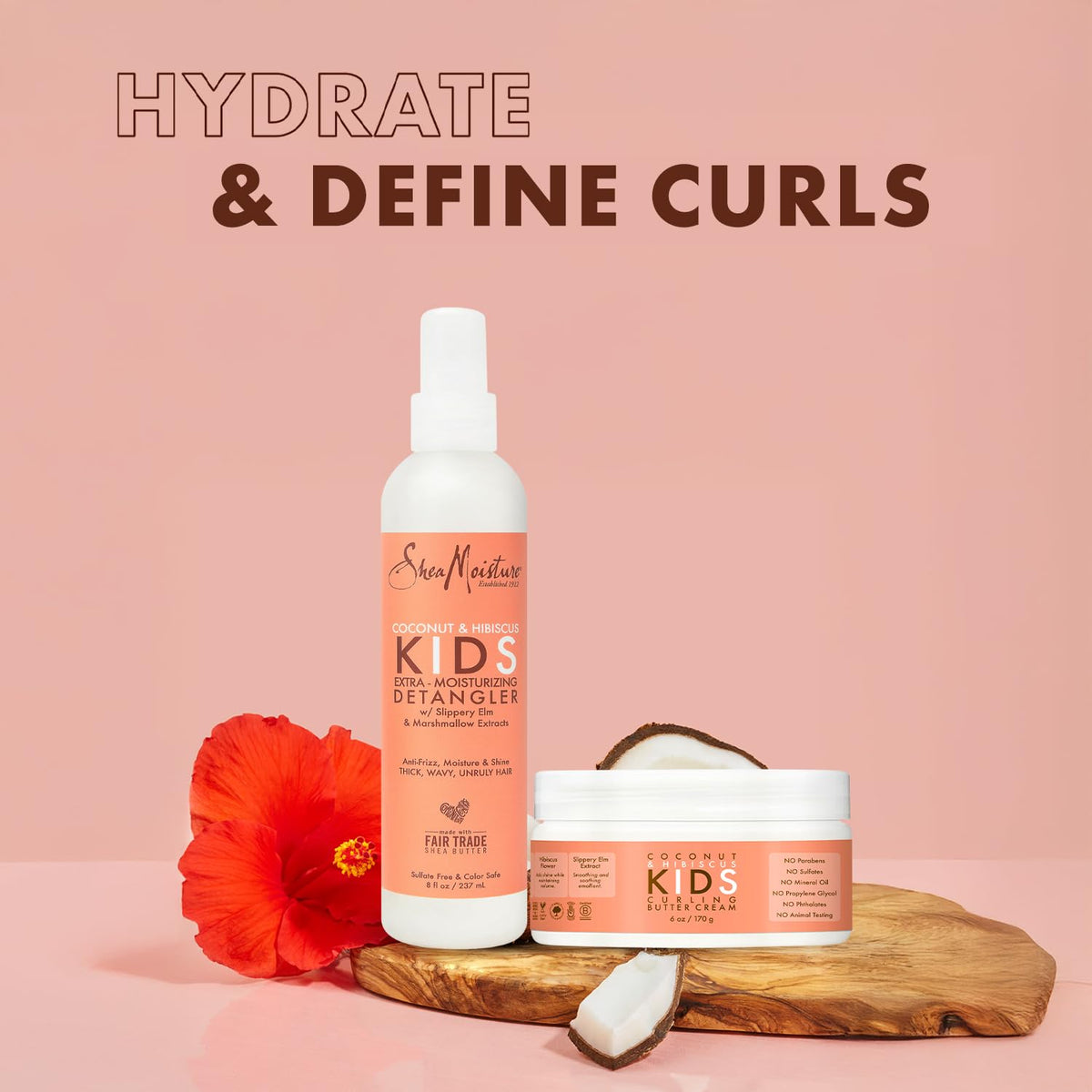 SheaMoisture kids hair before and after using products showing reduced frizz benefit