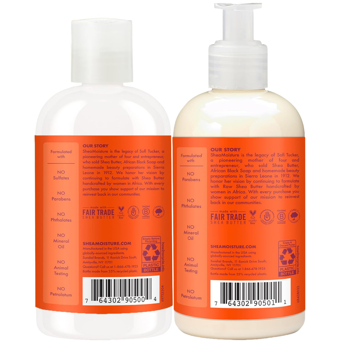 Shea Moisture pumps close-up for effortless dispensing and controlled use
