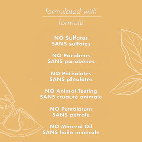 Shea Moisture label close-up stating paraben-free formula benefit