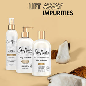SheaMoisture leave-in treatment bottle illustrating lightweight smoothing benefits