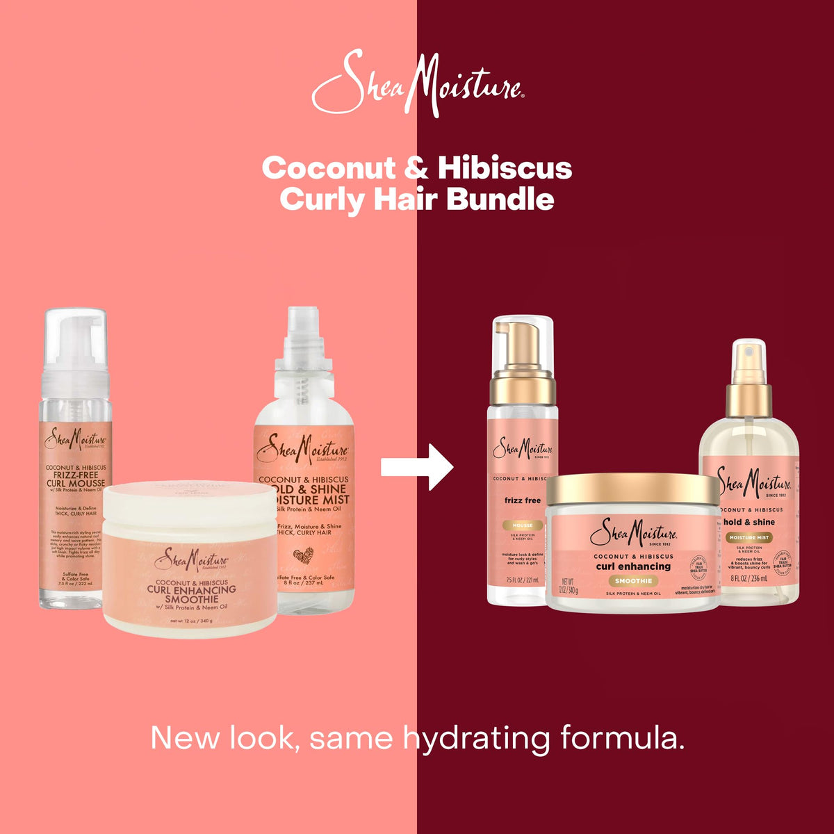 SheaMoisture lifestyle shot with model showcasing defined, shiny curls outdoors