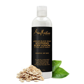 SheaMoisture lotion pump and bottle side view demonstrating convenient dispensing