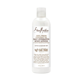 SheaMoisture lotion texture closeup showing creamy coconut-rich hydration
