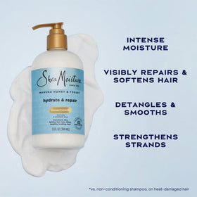 SheaMoisture mask being applied to hair showing deep conditioning benefit and detangling